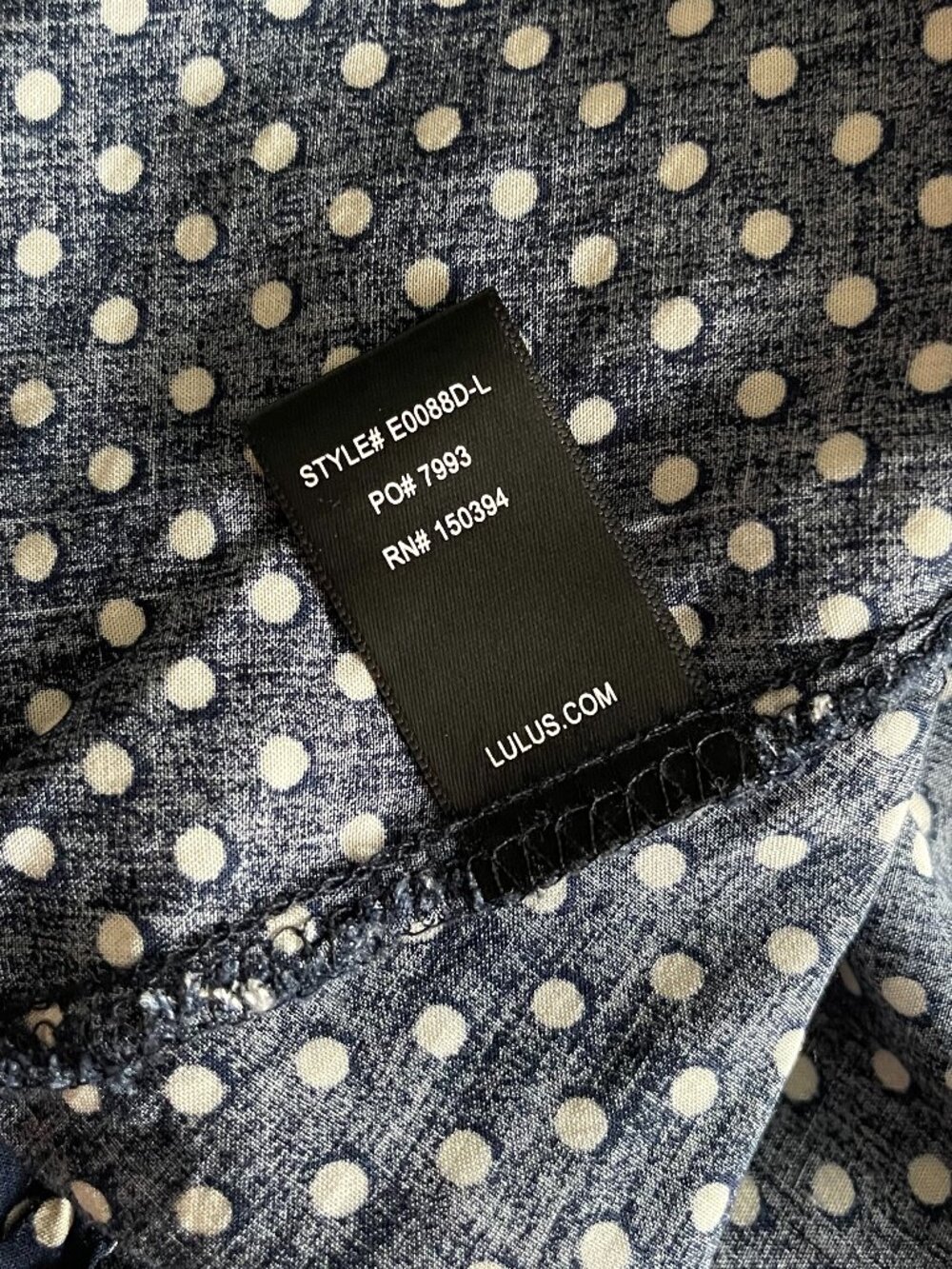 Lulus Dream Love Navy Blue Polka Dot Off the Shoulder Maxi Sundress Size Large - Picture 12 of 12